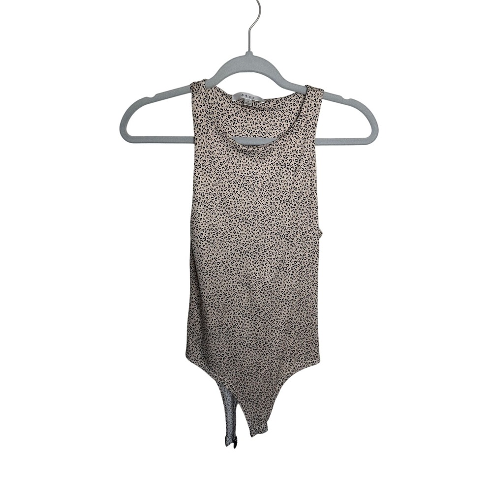 Gaze Leopard Print Bodysuit Tank Top Sleeveless Casual Trendy‎ Size S